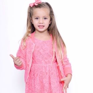 Mini Voiz Pink Lace Jacket~Size 4